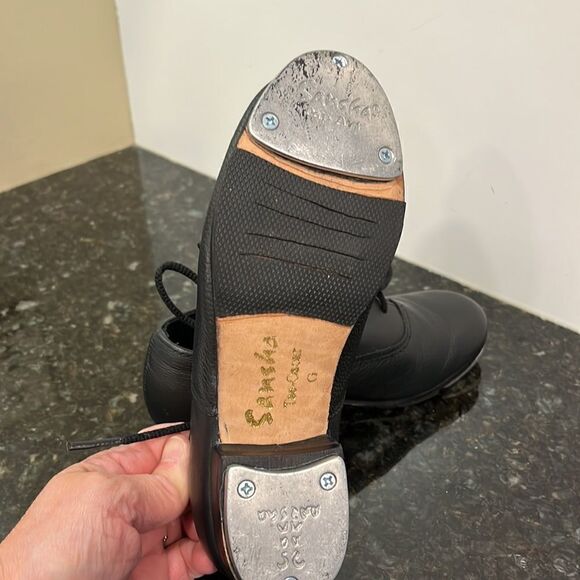 Sansha Tee-Oscar Black kids Tap Shoes. Size G which is a 11/12 - Picture 5 of 9